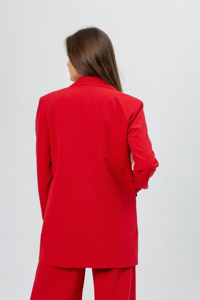 Красный костюм из текстиля с палаццо-брюками Atelero 1062 красный - фото 4