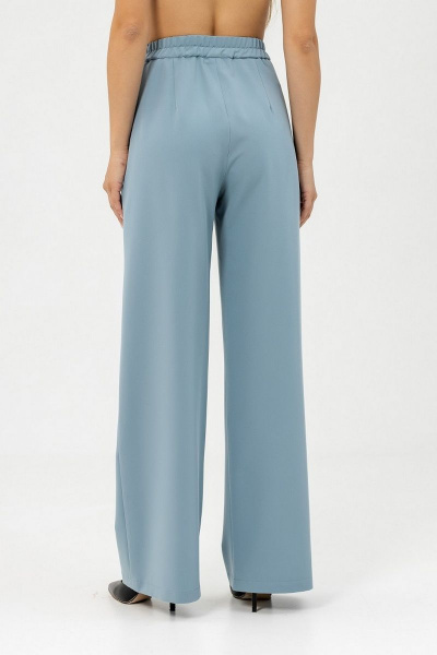 Голубой костюм из текстиля с палаццо-брюками Atelero 1062 серо-голубой - фото 7