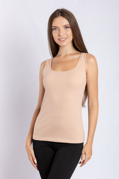 Круглогодичная бежевый трикотажное майка на широких бретелях SERGE 6247/40 brown023 - фото 1