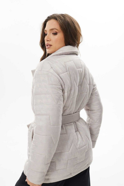 Утепленная демисезонная куртка из плащевой ткани Mislana 733 серо-розовый - фото 6