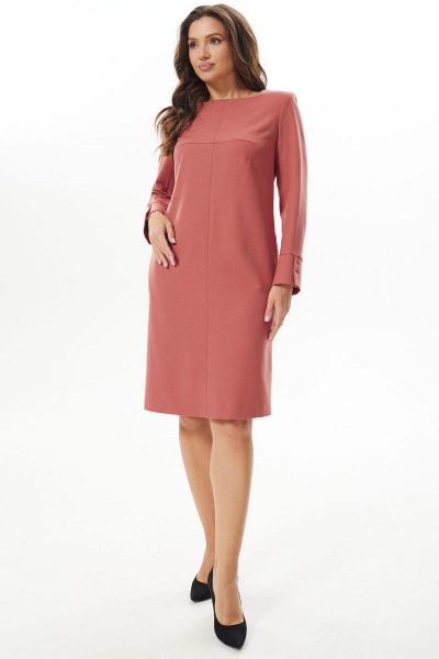 Деловое платье прямого силуэта с карманами и застежкой Mislana С978 - фото 2