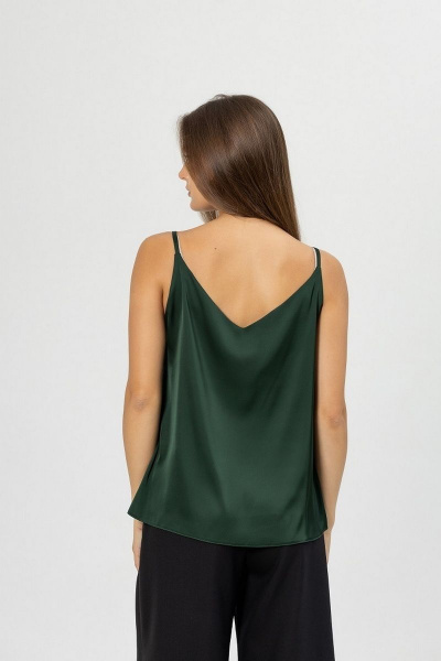 Зеленый шелковый топ с глубоким вырезом Atelero 1080Ш изумруд - фото 2