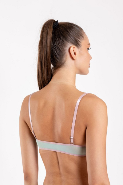 Круглогоднее голубое бюстье из полупрозрачной сетки с застежками SERGE 1112/8 blue-107 - фото 6