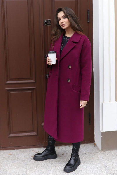 Пальто Mislana С855/1 бордо - фото 6