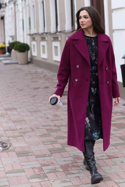 Пальто Mislana С855/1 бордо - фото 3