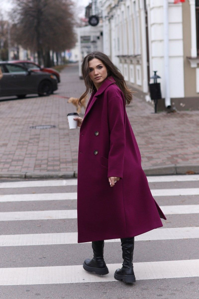 Пальто Mislana С855/1 бордо - фото 5