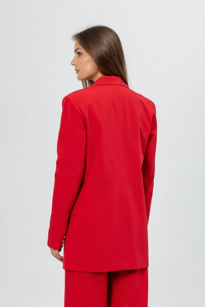 Красный классический костюм из текстиля с жилетом Atelero 1082 красный - фото 3