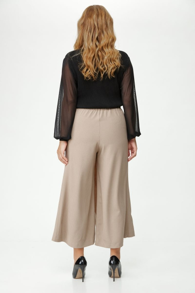 Кюлоты из текстиля с запахом и резинкой сзади Michel chic 827 бежевый - фото 5