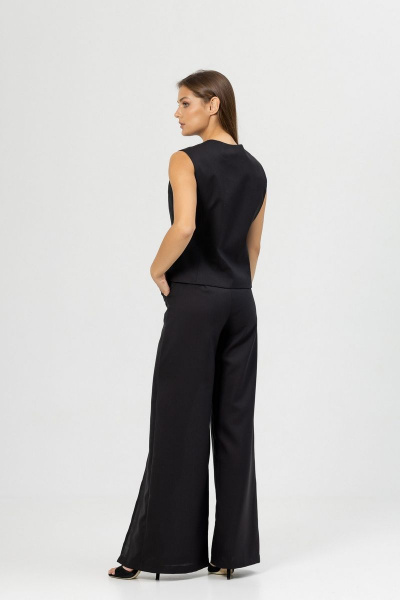 Черные брюки палаццо с высоким поясом Atelero 1085 черный - фото 7