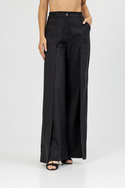 Черные брюки палаццо с высоким поясом Atelero 1085 черный - фото 6