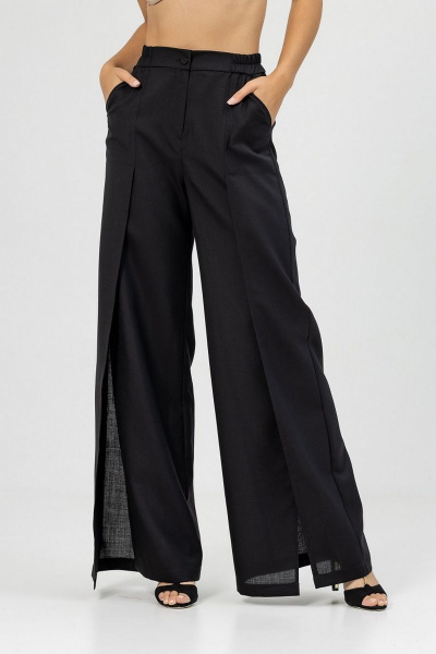Черные брюки палаццо с высоким поясом Atelero 1085 черный - фото 1