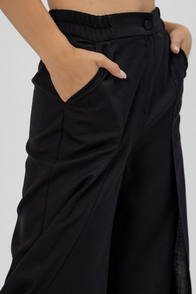 Черные брюки палаццо с высоким поясом Atelero 1085 черный - фото 3
