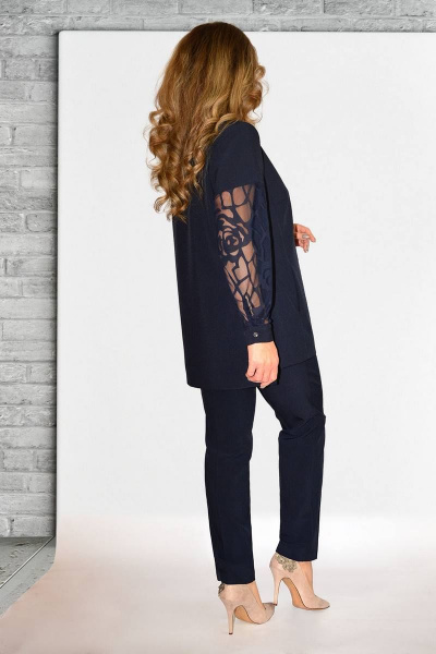 Блуза с ажурным отделкой и разрезами по бокам из текстиля Needle 384/4-1 - фото 2