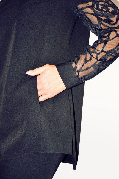 Блуза с ажурным отделкой и разрезами по бокам из текстиля Needle 384/4-1 - фото 5