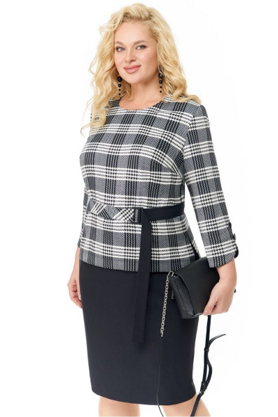 Комплект блуза и юбка в клетку для демисезона БагираАнТа 891 - фото 5