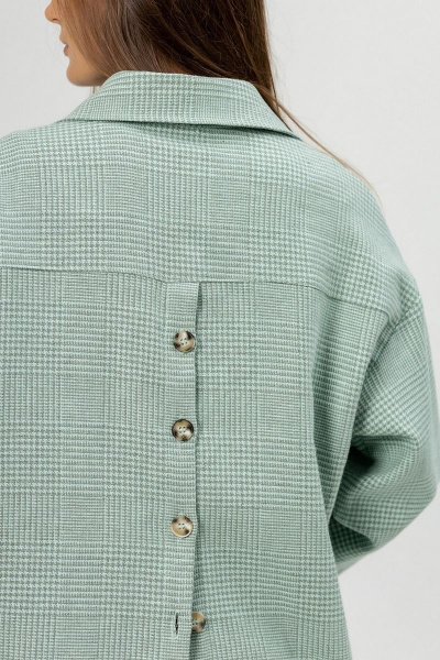 Рубашка из льна с карманами и длинным рукавом Atelero 1091 бирюзовый - фото 6