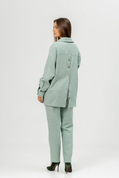 Рубашка из льна с карманами и длинным рукавом Atelero 1091 бирюзовый - фото 5