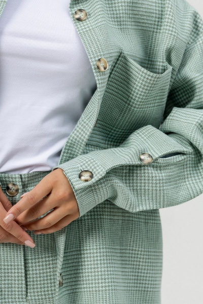 Рубашка из льна с карманами и длинным рукавом Atelero 1091 бирюзовый - фото 3