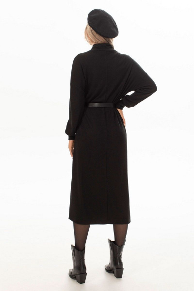 Платье свободного кроя из вискозы и трикотажа Golden Valley 4939 черный - фото 4