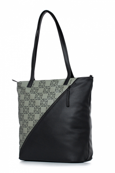 Классическая сумка из экокожи с карманами Galanteya 43022.23с870к45 черный/оливк - фото 1