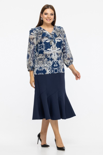 Юбка черного цвета в стиле деловой или повседневной одежды Avila 0977 синий - фото 4