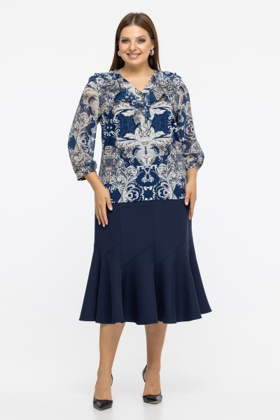 Юбка черного цвета в стиле деловой или повседневной одежды Avila 0977 синий - фото 3