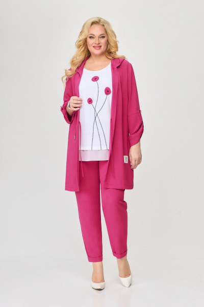 Трехпредметный женский костюм с капюшоном и карманами Svetlana-Style 1527 фуксия - фото 2