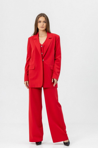 Красный жакет прямого силуэта с одним пуговичным застежкой Atelero 1005 красный - фото 6