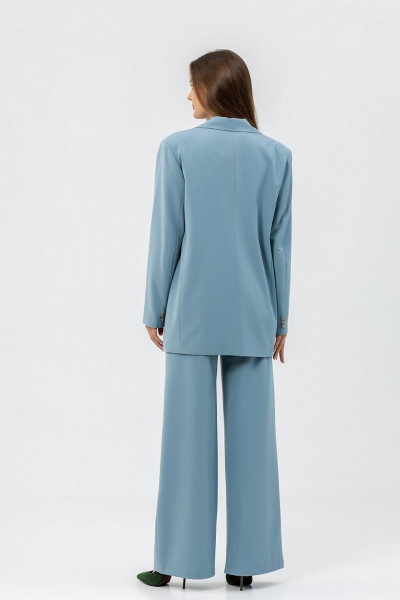 Жакет деловой приталенный с воротником пиджачного типа Atelero 1005 серо-голубой - фото 5