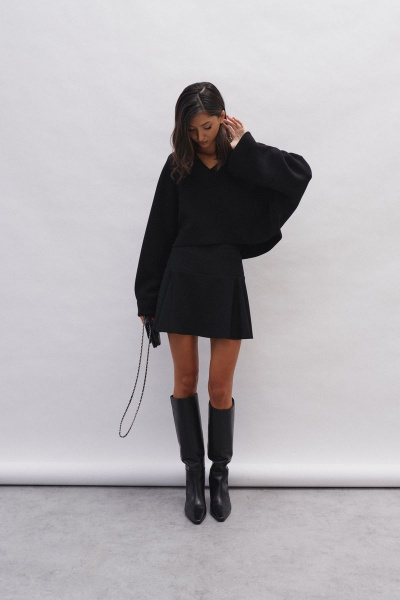 Черная юбка с принтом и классическим стилем ANNETE A464 - фото 1