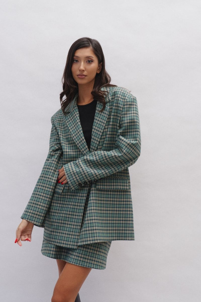 Зеленая юбка с геометрическим принтом и полуприлегающим силуэтом ANNETE A474 - фото 2