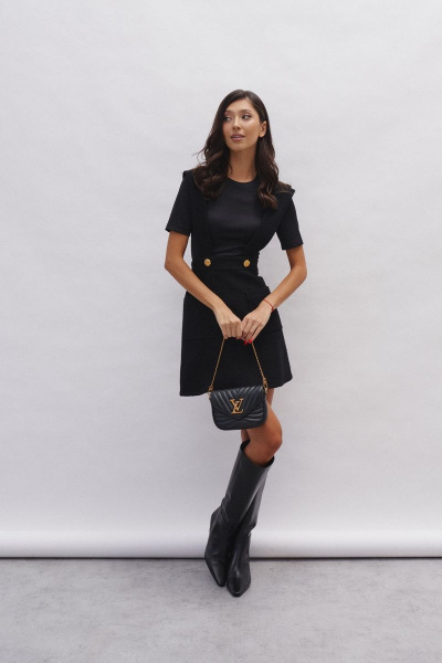 Юбка полуприлегающего силуэта с шлейками и декоративными пуговицами ANNETE A481 - фото 1