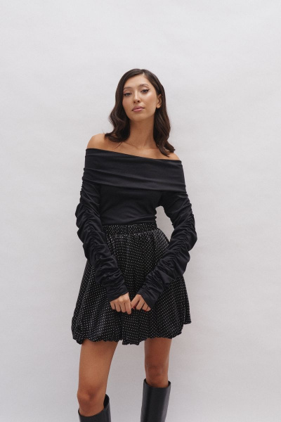 Джемпер из струящегося полотна с контрастным принтом ANNETE A796 - фото 4