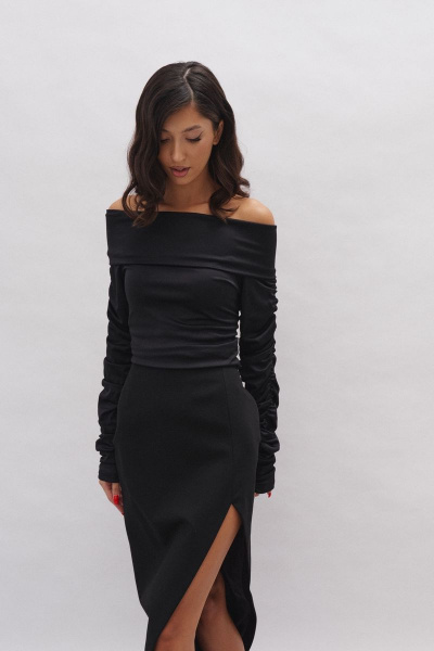 Джемпер из струящегося полотна с контрастным принтом ANNETE A796 - фото 2