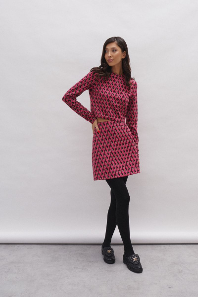 Джемпер и юбка в комплекте из черного полотна ANNETE A4167 - фото 2