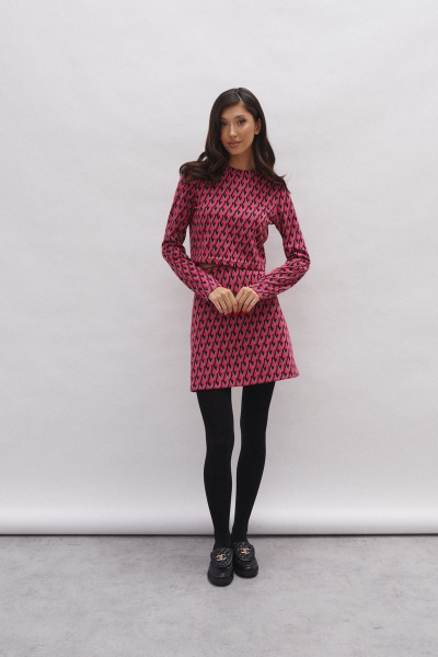 Джемпер и юбка в комплекте из черного полотна ANNETE A4167 - фото 1