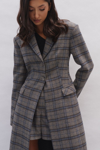 Демисезонный удлиненный жакет с геометричным принтом ANNETE A5195 - фото 3