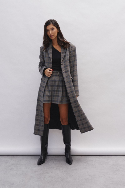 Демисезонный удлиненный жакет с геометричным принтом ANNETE A5195 - фото 2