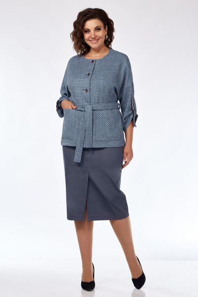 Жакет, юбка Matini 1.1721 серо-голубой - фото 4