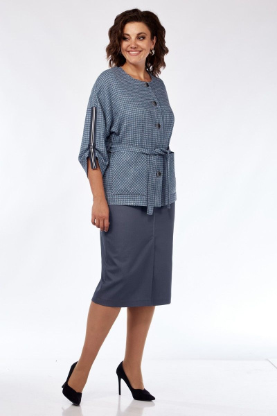 Жакет, юбка Matini 1.1721 серо-голубой - фото 3