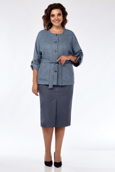 Жакет, юбка Matini 1.1721 серо-голубой - фото 2