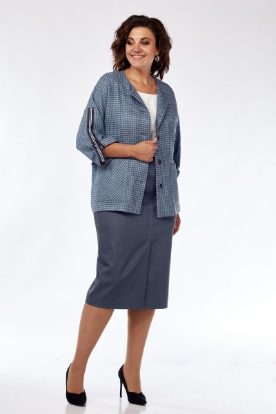 Жакет, юбка Matini 1.1721 серо-голубой - фото 1