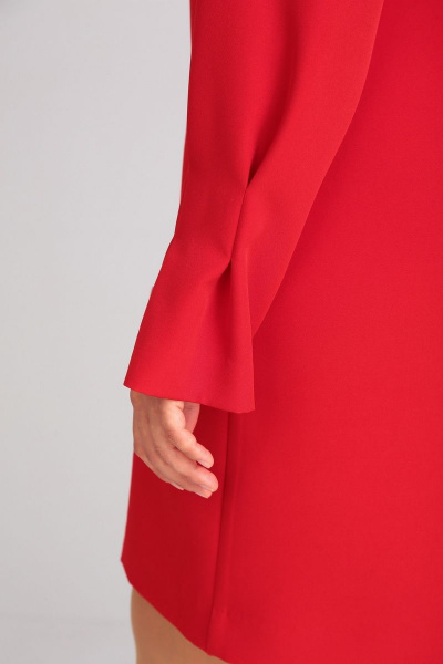 платье А-силуэт из плотного тканого полотна с рукавами Mubliz 101 красный - фото 8