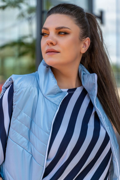 Жилет демисезонный с застёжкой на тесьму-молнию Andina 1013 голубой - фото 13