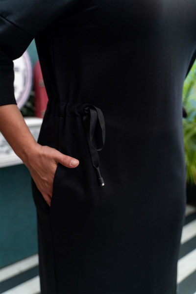 Платье прямое из трикотажа с молнией по переду Andina 821 черный - фото 10