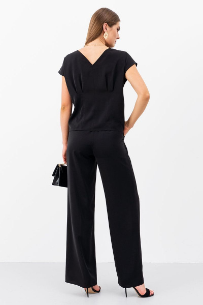 Широкие брюки из струящейся ткани на каждый день Ketty К-10760 черный - фото 4