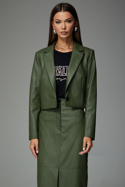 Жакет, юбка N.O.W. 1320 темная_олива - фото 7