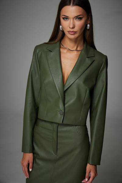Жакет, юбка N.O.W. 1320 темная_олива - фото 4