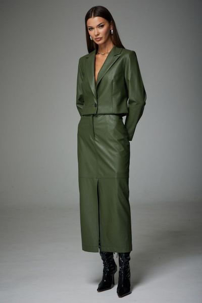 Жакет, юбка N.O.W. 1320 темная_олива - фото 3