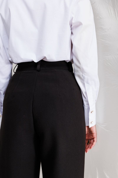 Элегантные брюки с высокой посадкой и складками KOKOdea 211960.1 черный - фото 4